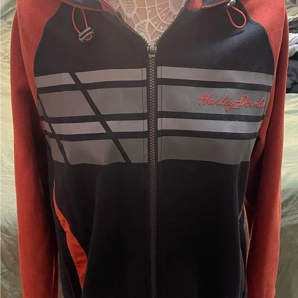 Harley-Davidson Black and Orange Jacket - Picture 2 of 13